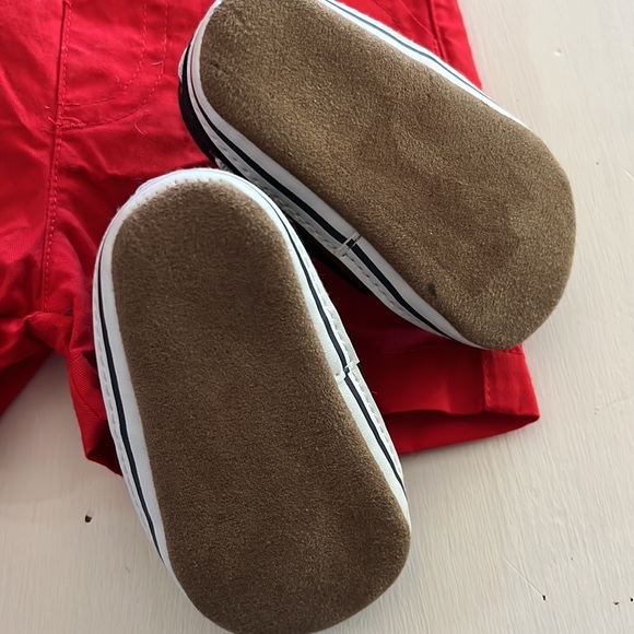 Bundle Baby Cat & Jack onesie with suspenders & shorts, boat shoes. 3-6 months - Picture 8 of 10